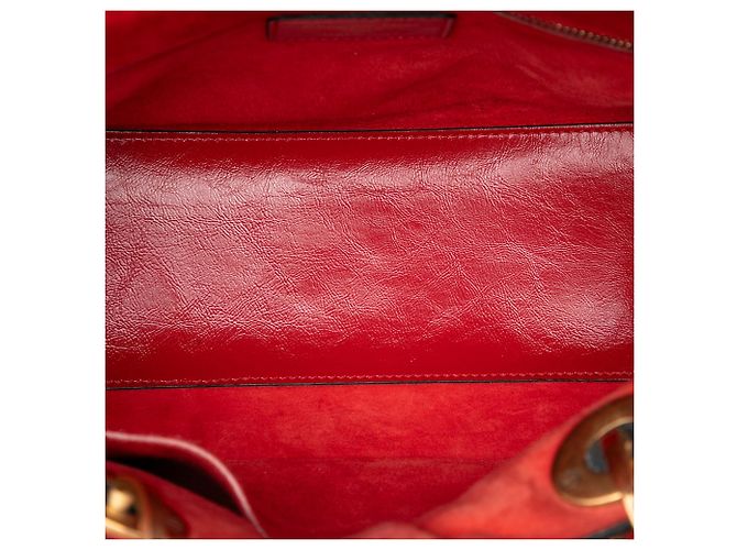 Dior Red Medium Crinkled Patent Cannage Supple Lady Dior Rosso - vista 4