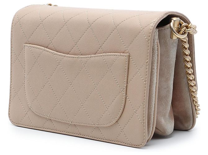 Chanel Beige Small CC Stitched Caviar and Suede Lady Coco Flap - vista 2