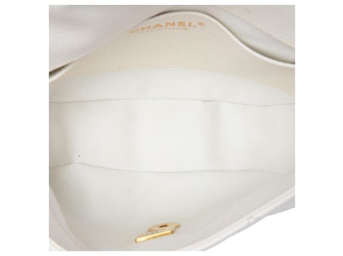 Chanel Mini CC Quilted Caviar Messenger Flap Branco - vista 4