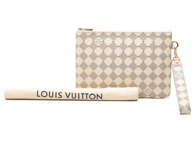 Louis Vuitton White Damier Azur City Pouch Bianco - vista 7