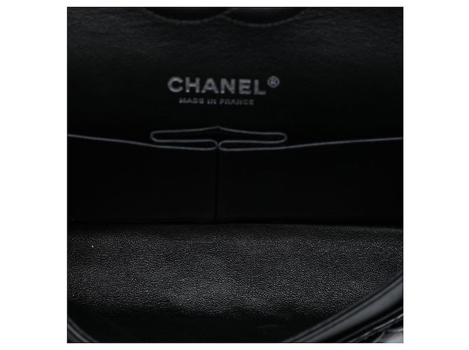 Chanel Black Medium Classic Patent Double Flap Nero - vista 4