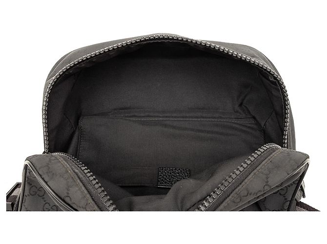 Borsetta a cintura Gucci in nylon GG nero con banda Web - vista 4