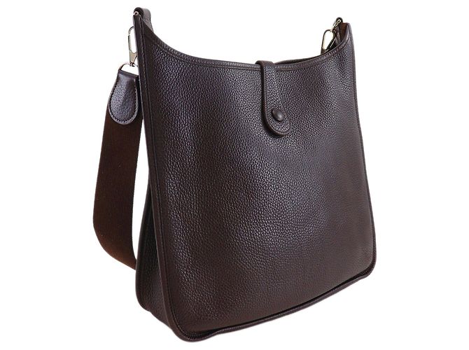 Hermès Brown Clemence Evelyne I 33 Marrone Marrone scuro - vista 3