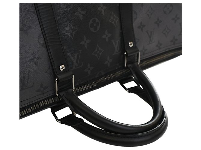 Louis Vuitton Gray Monogram Eclipse Reverse Keepall Bandouliere 50 - vista 12