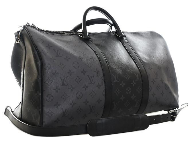 Louis Vuitton Gray Monogram Eclipse Reverse Keepall Bandouliere 50 - vista 3