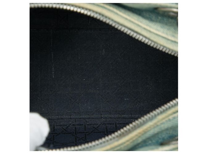 Dior Blue Medium Denim Cannage Acrylic Handles Lady Dior - vista 4