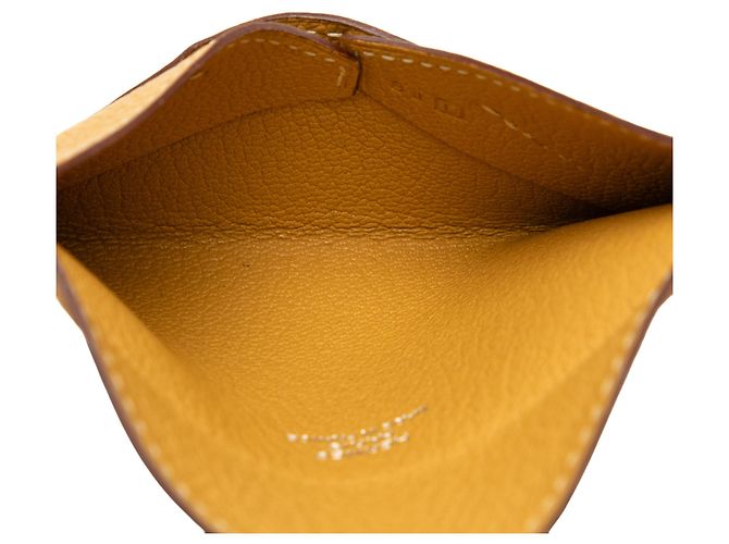 Busta Hermès Yellow Chevre Mysore Giallo Senape - vista 5