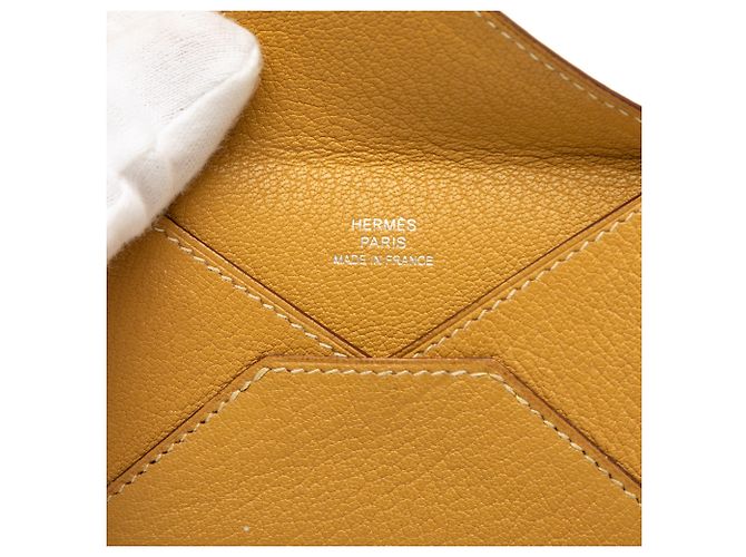 Busta Hermès Yellow Chevre Mysore Giallo Senape - vista 6