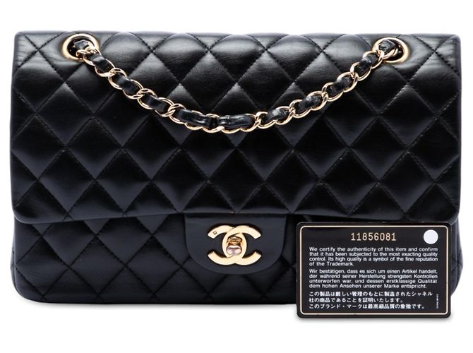 Chanel Black Medium Classic Lambskin Double Flap Nero - vista 7