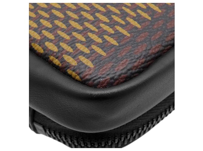 Louis Vuitton Brown Nigo Giant Damier Ebene Tortoise Double Phone Pouch Marrone - vista 10