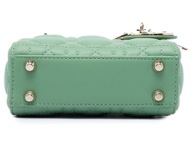 Dior Green Micro Lambskin Cannage Lady Dior Verde - vista 3