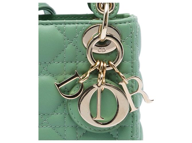Dior Green Micro Lambskin Cannage Lady Dior Verde - vista 5