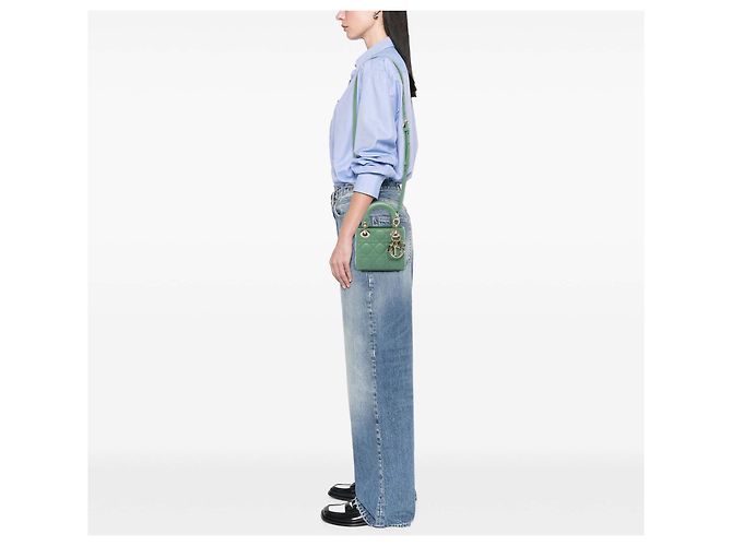 Dior Green Micro Lambskin Cannage Lady Dior Verde - vista 6