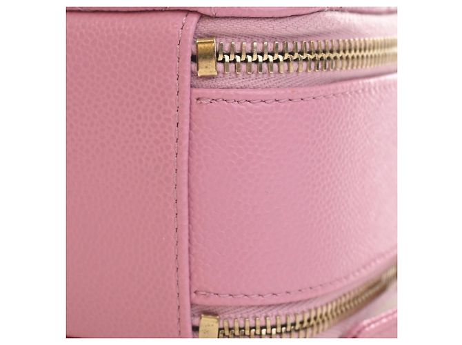 Chanel Vanity Case Pick Me Up Small in pelle caviar matelassé rosa - vista 12