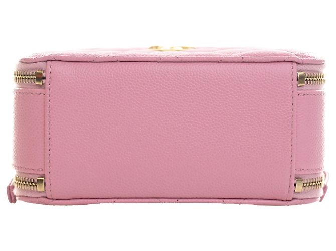 Chanel Vanity Case Pick Me Up Small in pelle caviar matelassé rosa - vista 5