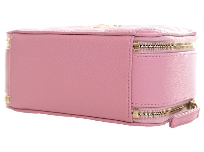 Chanel Vanity Case Pick Me Up Small in pelle caviar matelassé rosa - vista 6