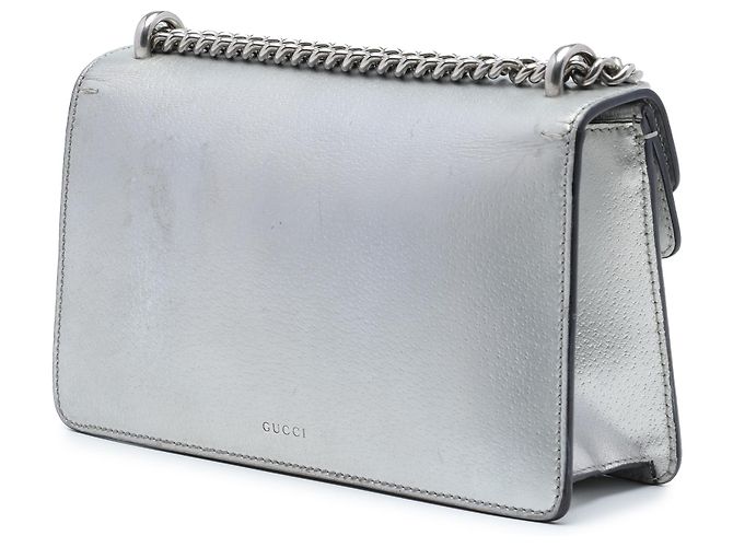 Gucci Silver Medium Calfskin Dionysus Crossbody Argento - vista 2