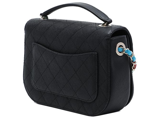 Chanel Black Paris Cuba Medium Quilted Caviar Thread Around Flap Nero - vista 2
