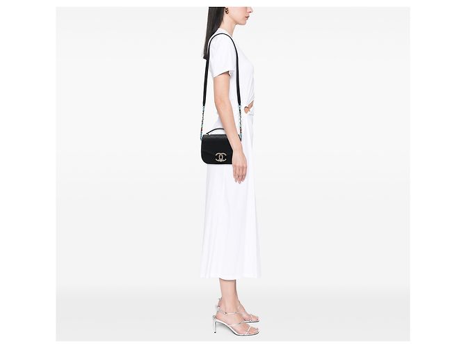 Chanel Black Paris Cuba Medium Quilted Caviar Thread Around Flap Nero - vista 6