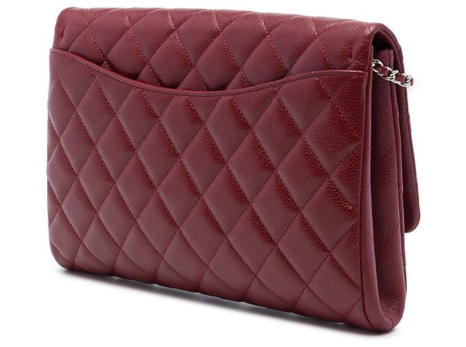 Chanel Red CC Quilted Caviar Klappentasche mit Kette Rot Bordeaux - Ansicht 2