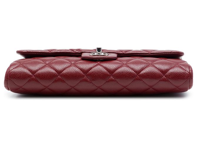 Chanel Red CC Quilted Caviar Klappentasche mit Kette Rot Bordeaux - Ansicht 3