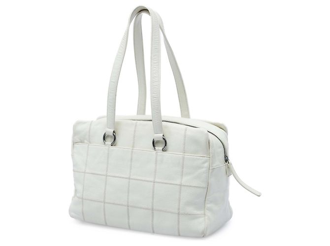 Chanel White Chocolate Bar Caviar LAX Bowler Bag Weiß - Ansicht 2