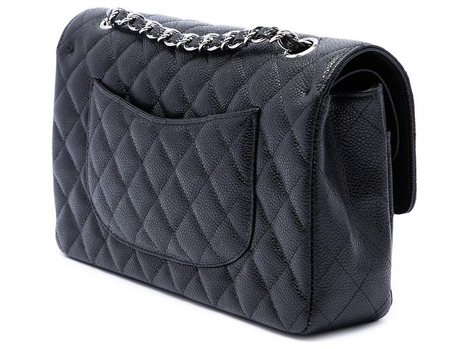 Chanel Black Medium Classic Caviar Double Flap Nero - vista 2