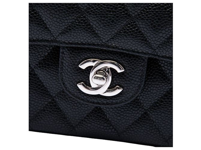 Chanel Black Medium Classic Caviar Double Flap Nero - vista 5
