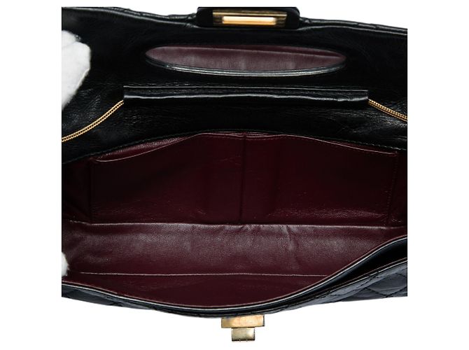 Chanel Reissue 2.55 East West Single Flap in pelle di vitello lucida matelassé nera Nero - vista 4
