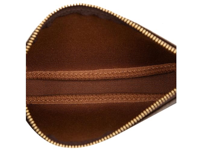 Louis Vuitton Brown Monogram Mini Pochette Accessoires Marrone - vista 4