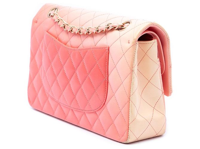 Chanel Pink Medium Classic Ombre Lambskin Double Flap Rosa - vista 2