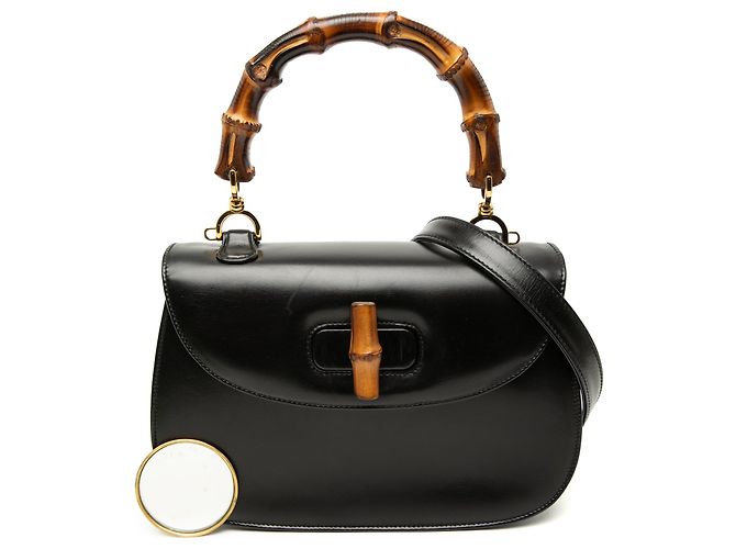 Gucci Black Calfskin Bamboo Night Nero - vista 8