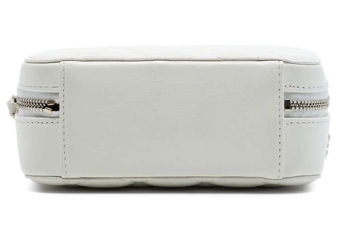 Borsa Camera Chanel White CC Quilted Lambskin Pearl Crush Bianco - vista 3