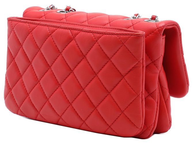 Chanel Red Small Quilted Lambskin Tender Touch Flap Rosso - vista 2