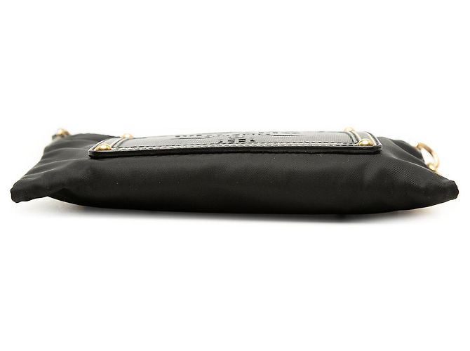 Bolso bandolera Prada de Tessuto con ribetes de Saffiano negro y logotipo de cadena - vista 3