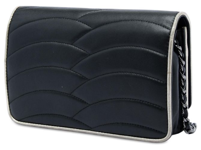 Wallet On Chain Chanel Portafoglio Pagoda con catena in pelle d'agnello nera Nero - vista 2