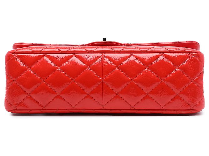 Chanel Red Quilted Crinkled Patent Reissue 2.55 Double Flap 227 Rosso - vista 3