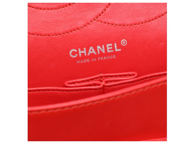 Chanel Red Quilted Crinkled Patent Reissue 2.55 Double Flap 227 Rosso - vista 5