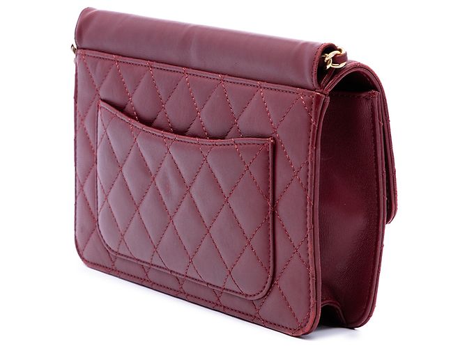 Chanel Red Medium Quilted Lambskin Crossing Times Flap Rosso Bordò - vista 2