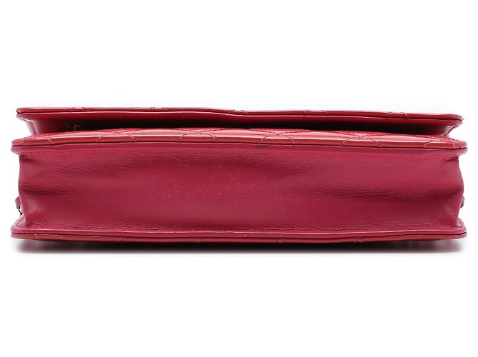 Chanel Red CC Quilted Patent Wallet On Chain - view 3