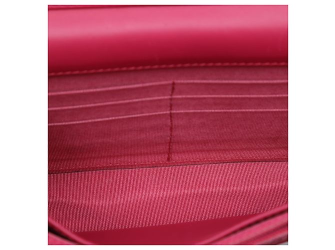 Chanel Red CC Quilted Patent Wallet On Chain - view 4