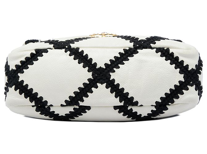 Chanel 19 Flap Medium in pelle di vitello crochet bianca Bianco - vista 3