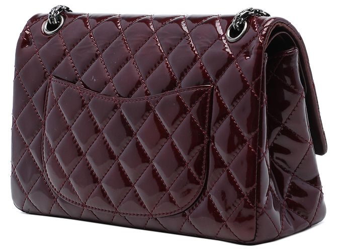 Chanel Red Quilted Patent Reissue 2.55 Double Flap 226 Rosso Bordò - vista 2