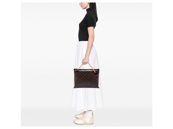 Pochette A4 Louis Vuitton Brown Monogram Solar Ray Marrone - vista 6