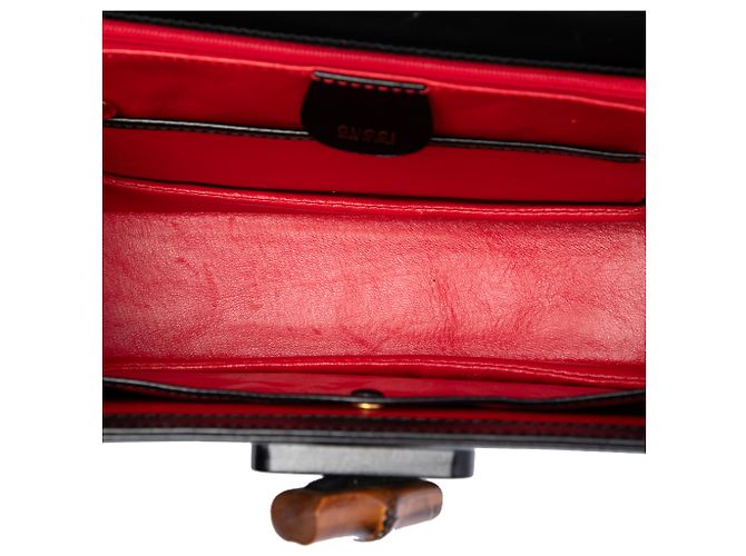 Bamboo Borsa Gucci Small in pelle di vitello nera con manico in bambù Nero - vista 4