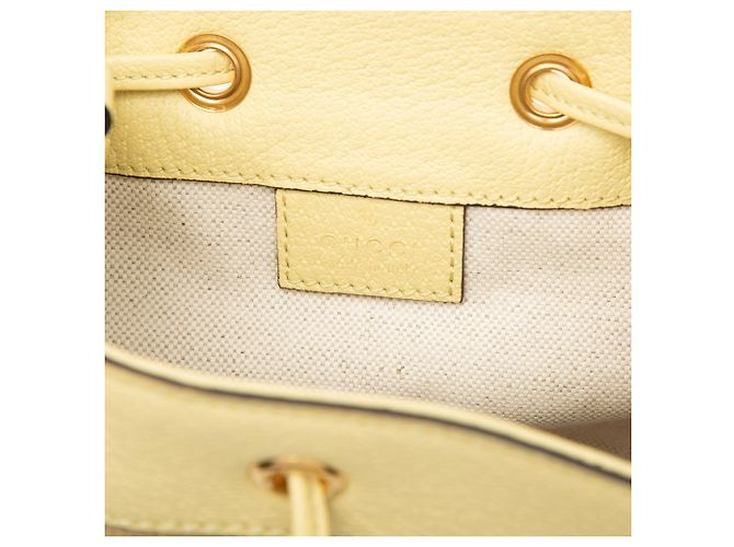 Borsa secchiello Gucci Ophidia Mini Jumbo in canvas GG e pelle di vitello gialla Giallo - vista 5