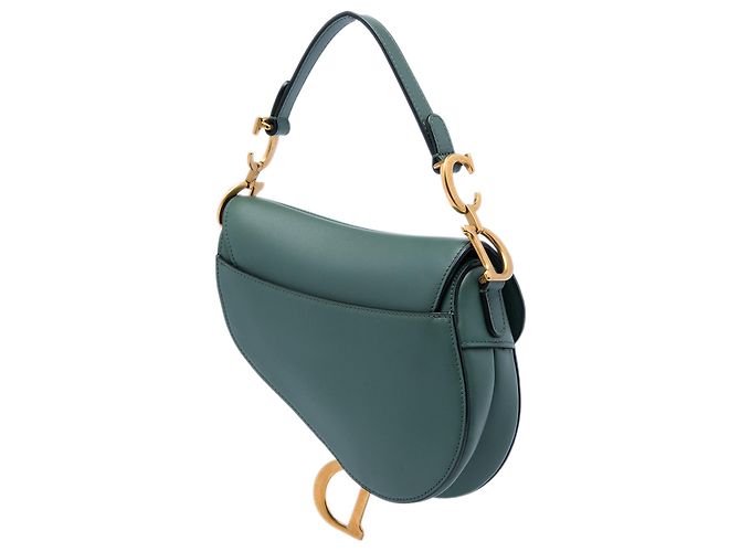 Borsa Saddle Dior Mini in pelle di vitello liscia verde Verde scuro - vista 2