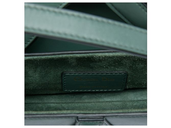 Borsa Saddle Dior Mini in pelle di vitello liscia verde Verde scuro - vista 4