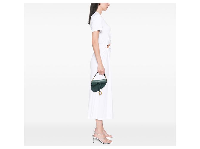 Borsa Saddle Dior Mini in pelle di vitello liscia verde Verde scuro - vista 5