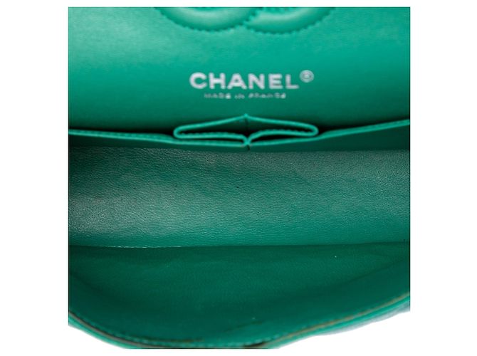 Chanel Green Small Classic Caviar Double Flap Verde - vista 4